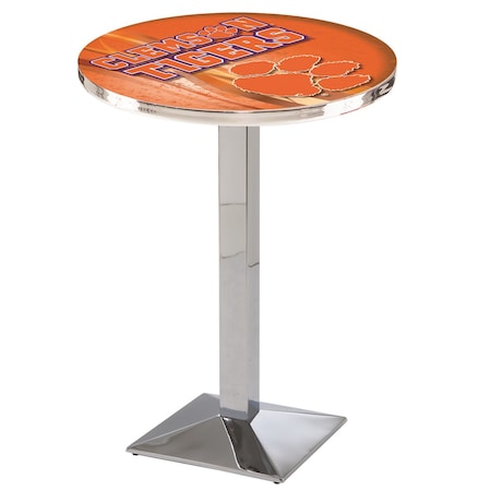 Holland Bar Stool Co 36" Chrome Clemson Pub Table, 28" dia. Top L217C3628Clmson-D2